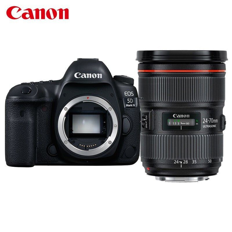 佳能（Canon）EOS 5D Mark IV 5D4 全画幅 单反相机 （EF 24-70mm f/2.8L II USM）含256G卡+单肩包+三脚架等